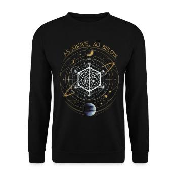 Comme en haut, donc en bas - Géométrie sacrée - Sweat-shirt Unisexe - noir - Devant - Alina (178cm) & Michal (187cm)