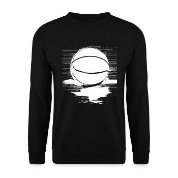 Basketball Ball Skizze - Unisex Pullover - Schwarz - Vorne - Alina (178cm) & Michal (187cm)