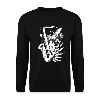 Saxophone Cartoon Style - Sweat-shirt Unisexe - noir - Devant - Alina (178cm) & Michal (187cm)
