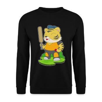 Tiger Cricket Cricketschläger - Unisex Pullover - Schwarz - Vorne - Alina (178cm) & Michal (187cm)