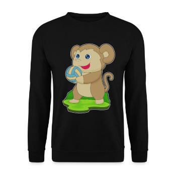 Monkey Volleyball Player Volleyball - Unisex Sweatshirt - black - Front - Alina (178cm) & Michal (187cm)