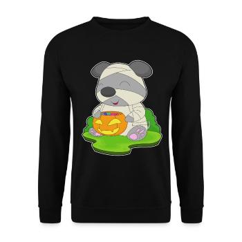 Dog Halloween Mummy - Unisex Sweatshirt - black - Front - Alina (178cm) & Michal (187cm)
