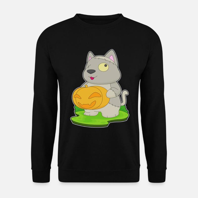Katze Halloween Zombie - Unisex Pullover - Schwarz