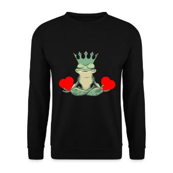 Valentine Frog Frogs Heart Toad King - Unisex Sweatshirt - black - Front - Alina (178cm) & Michal (187cm)