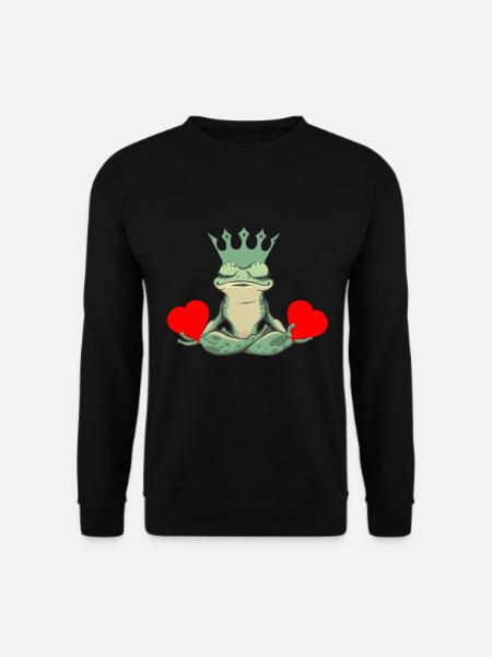 Valentine Frog Frogs Heart Toad King - Unisex Sweatshirt - black