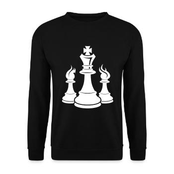 Dessin de pièces d’échecs - Sweat-shirt Unisexe - noir - Devant - Alina (178cm) & Michal (187cm)