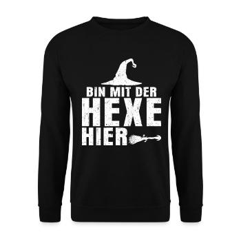 I'm here with the witch - Unisex Sweatshirt - black - Front - Alina (178cm) & Michal (187cm)