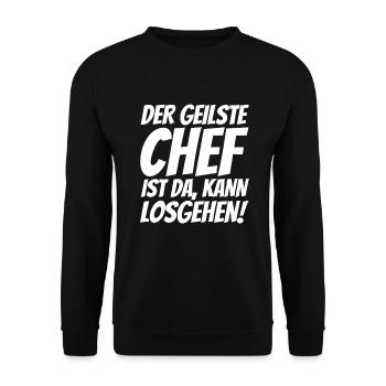 der beste chef ist da Lustiger Chef spruch stolz - Unisex Pullover - Schwarz - Vorne - Alina (178cm) & Michal (187cm)