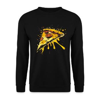 Graphique de la tranche de pizza - Sweat-shirt Unisexe - noir - Devant - Alina (178cm) & Michal (187cm)