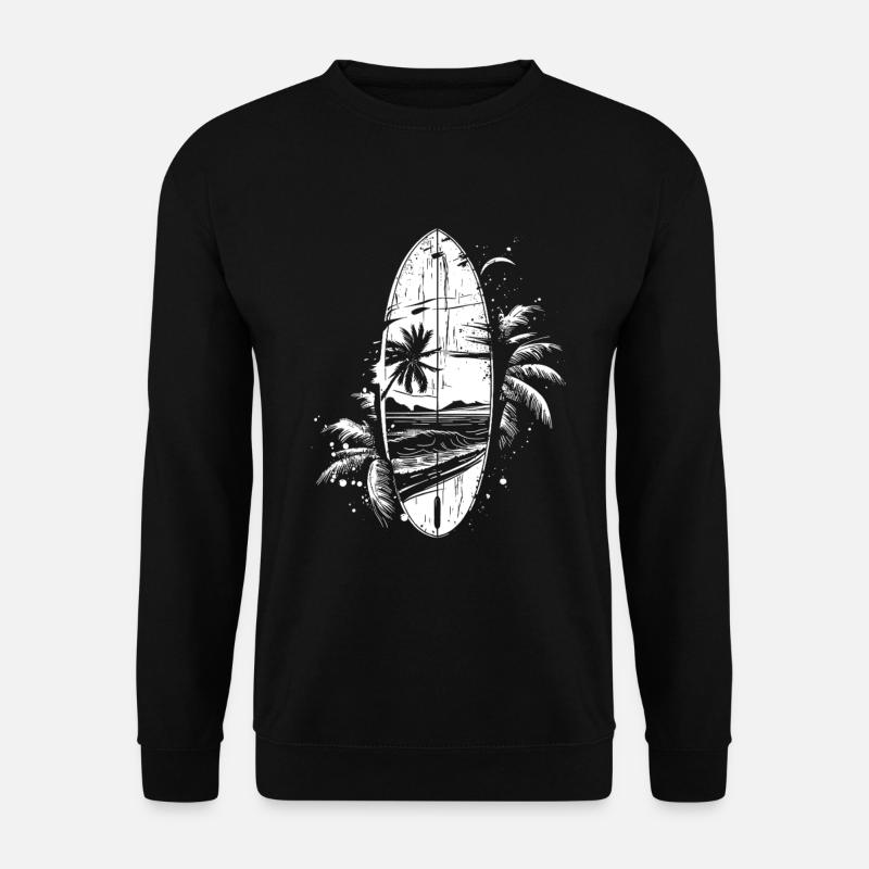 Surfbrett Porträt - Unisex Pullover - Schwarz