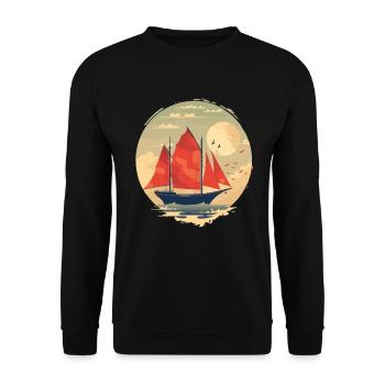 Sailing Ship Portrait - Unisex Sweatshirt - black - Front - Alina (178cm) & Michal (187cm)