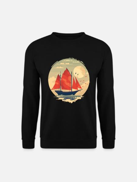 Sailing Ship Portrait - Unisex Sweatshirt - black
