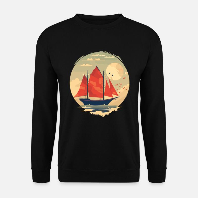 Segelschiff Porträt - Unisex Pullover - Schwarz