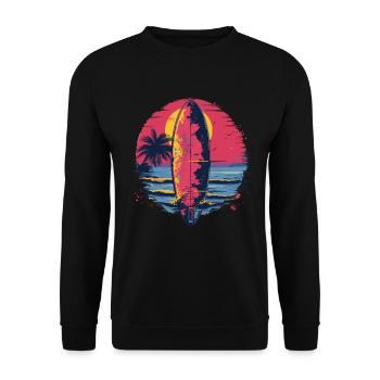 Planche de surf Synthwave - Sweat-shirt Unisexe - noir - Devant - Alina (178cm) & Michal (187cm)