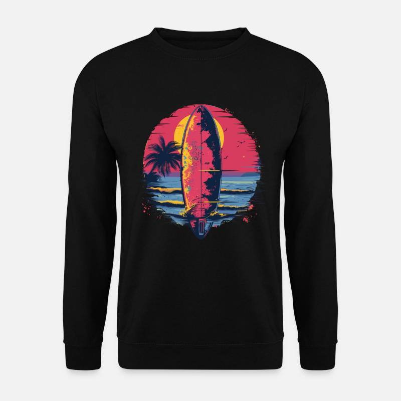 Planche de surf Synthwave - Sweat-shirt Unisexe - noir