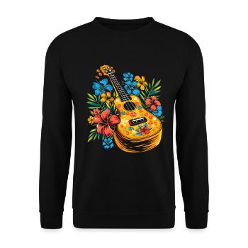 Ukulele Cartoon-Stil - Unisex Pullover - Schwarz - Vorne - Alina (178cm) & Michal (187cm)