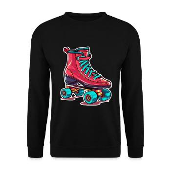 Graphique patins à roulettes - Sweat-shirt Unisexe - noir - Devant - Alina (178cm) & Michal (187cm)