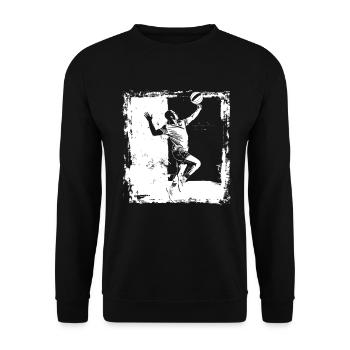 Volleyballer Skizze - Unisex Pullover - Schwarz - Vorne - Alina (178cm) & Michal (187cm)