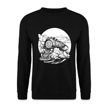 Train - Unisex Sweatshirt - black - Front - Alina (178cm) & Michal (187cm)