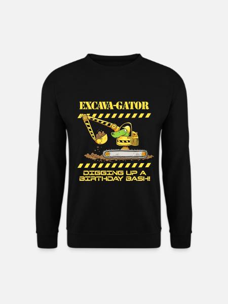 Baustelle Bagger Krokodil Spruch Wortspiel - Unisex Pullover - Schwarz