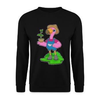 Flamingo Farmer Seedling Farm - Unisex Sweatshirt - black - Front - Alina (178cm) & Michal (187cm)