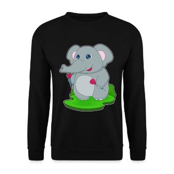 Elefant Dart Dartpfeil - Unisex Pullover - Schwarz - Vorne - Alina (178cm) & Michal (187cm)