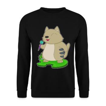 Katze Dart Dartpfeil - Unisex Pullover - Schwarz - Vorne - Alina (178cm) & Michal (187cm)