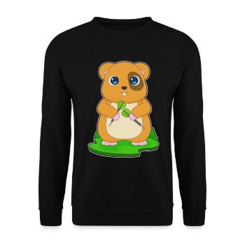 Hamster Dart Dartpfeil - Unisex Sweatshirt - black - Front - Alina (178cm) & Michal (187cm)
