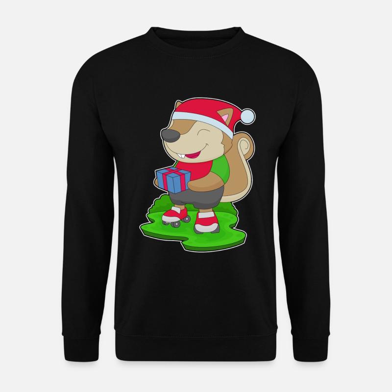 Squirrel Christmas Inline skating - Unisex Sweatshirt - black
