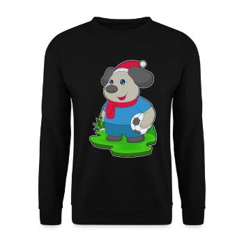 Hund Weihnachten Fußball - Unisex Pullover - Schwarz - Vorne - Alina (178cm) & Michal (187cm)
