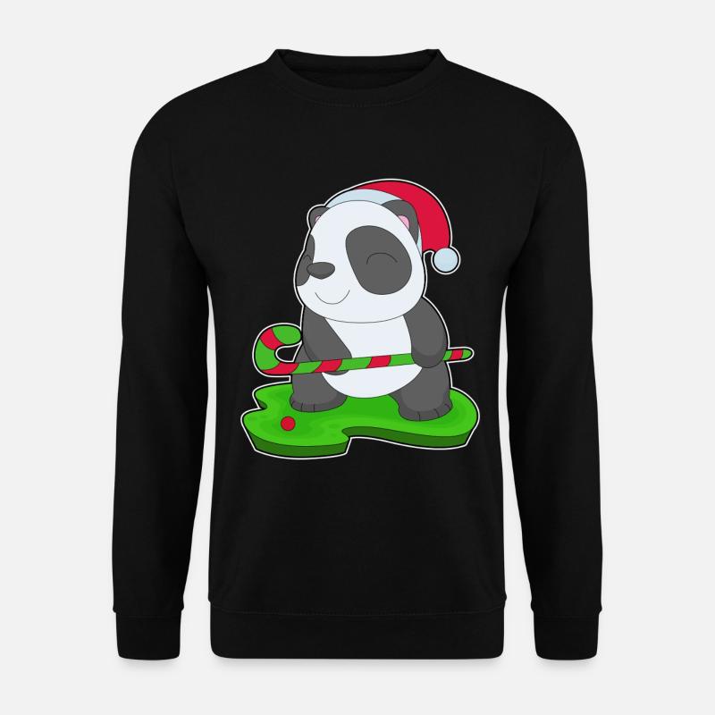 Panda Weihnachten Hockey - Unisex Pullover - Schwarz