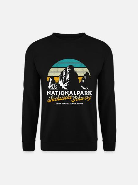 Nationalpark Sächsische Schweiz Vintage Design - Unisex Pullover - Schwarz