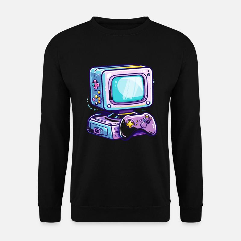 Gaming PC Comic Stil - Unisex Pullover - Schwarz