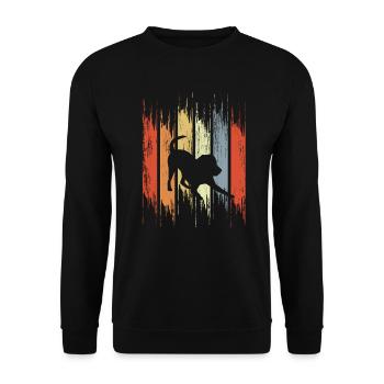 Look vintage chien - Sweat-shirt Unisexe - noir - Devant - Alina (178cm) & Michal (187cm)