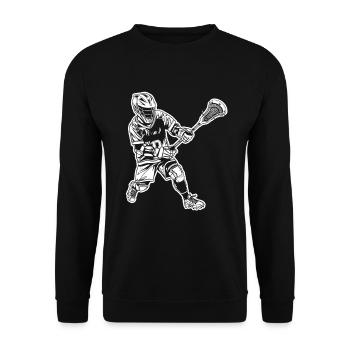 Lacrosse Player Drawing - Unisex Sweatshirt - black - Front - Alina (178cm) & Michal (187cm)