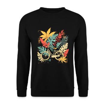 Fahrrad Cartoon Look - Unisex Pullover - Schwarz - Vorne - Alina (178cm) & Michal (187cm)