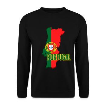 Drapeau du Portugal, carte drapeau du Portugal - Sweat-shirt Unisexe - noir - Devant - Alina (178cm) & Michal (187cm)