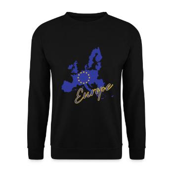 Flag of Europe, European pride - Unisex Sweatshirt - black - Front - Alina (178cm) & Michal (187cm)