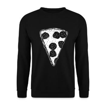 Dessin de pizza - Sweat-shirt Unisexe - noir - Devant - Alina (178cm) & Michal (187cm)