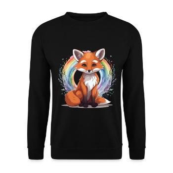 Rainbow Fox Foxes Vixen Child - Unisex Sweatshirt - black - Front - Alina (178cm) & Michal (187cm)
