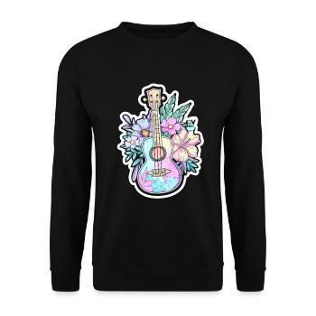 Ukulele Comic-Stil - Unisex Pullover - Schwarz - Vorne - Alina (178cm) & Michal (187cm)