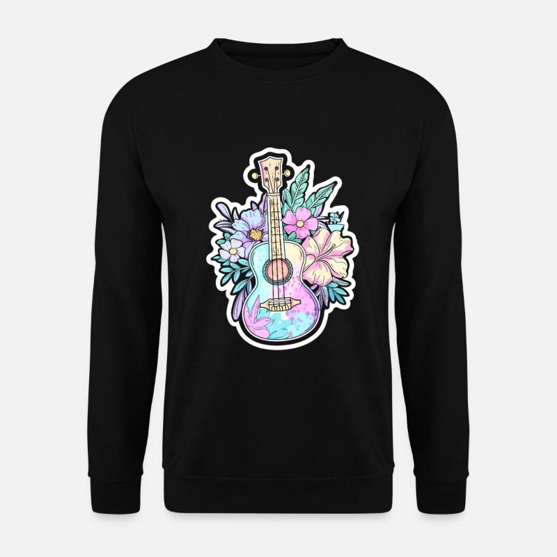 Ukulele Comic-Stil - Unisex Pullover - Schwarz