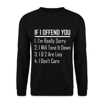 Si je vous offense, je suis vraiment désolé, je vais le tonifier - Sweat-shirt Unisexe - noir - Devant - Alina (178cm) & Michal (187cm)