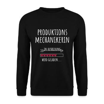 Produktionsmechanikerin Ausbildung Beruf Geschenk - Unisex Pullover - Schwarz - Vorne - Alina (178cm) & Michal (187cm)