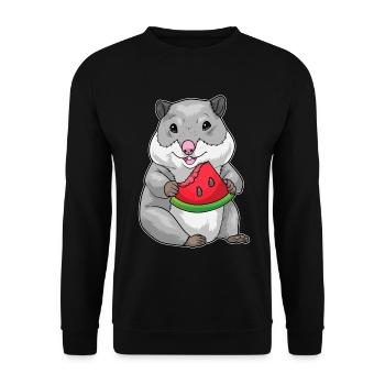 Hamster Pastèque - Sweat-shirt Unisexe - noir - Devant - Alina (178cm) & Michal (187cm)