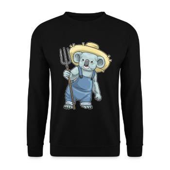 Koala Landwirt Mistgabel Bauernhof - Unisex Pullover - Schwarz - Vorne - Alina (178cm) & Michal (187cm)