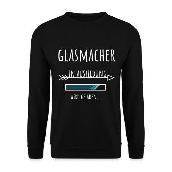 Glasmacher Ausbildung Beruf Geschenk - Unisex Pullover - Schwarz - Vorne - Alina (178cm) & Michal (187cm)