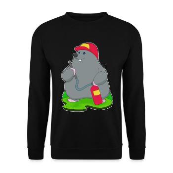 Mole Firefighter Fire Extinguisher - Unisex Sweatshirt - black - Front - Alina (178cm) & Michal (187cm)