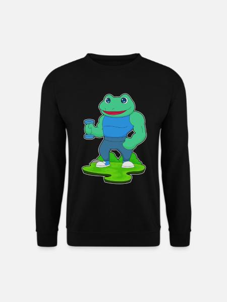 Frog Bodybuilder Dumbbell Bodybuilding - Unisex Sweatshirt - black
