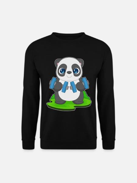 Panda Bodybuilder Dumbbell Bodybuilding - Unisex Sweatshirt - black